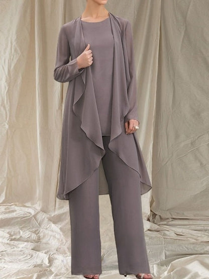 Pantsuit of Mother Piece Guest 3 Bride Elegant Wedding the Dress FashionChic