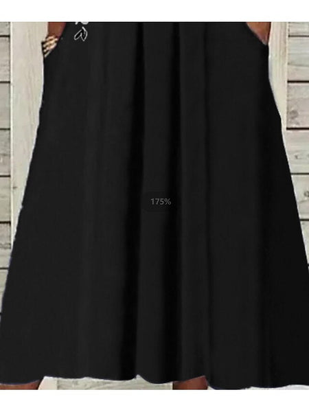 Women's Midi Dress Tunic Dress Floral Pocket V Neck Midi FashionChic