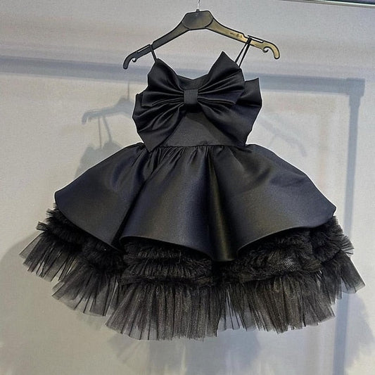 Girls' Sleeveless Solid Performance Dress Color Kids Party FashionChic