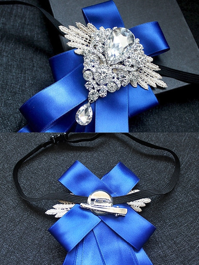 Luxury Brooch Bow Pin Tie Men's Crystal - Elegant Ribbon FashionChic