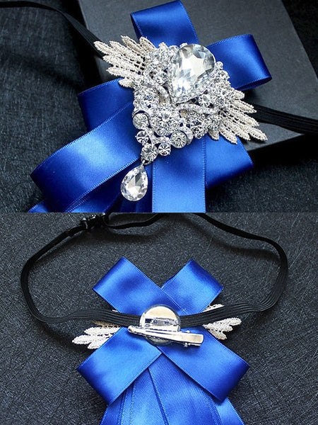 Luxury Brooch Bow Pin Tie Men's Crystal - Elegant Ribbon FashionChic