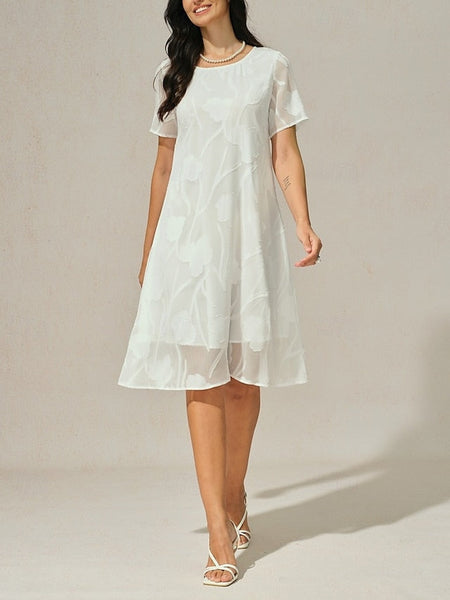 Women's Knee Length Dress Chiffon Dress Elegant Casual FashionChic