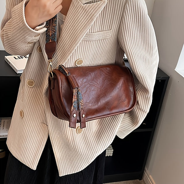 with Vintage Leather Bohemian Strap Handbag – PU Women's FashionChic