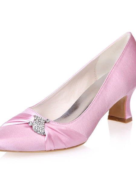 Kitten Women's Bow Blue with Rhinestone Royal Satin Heels FashionChic