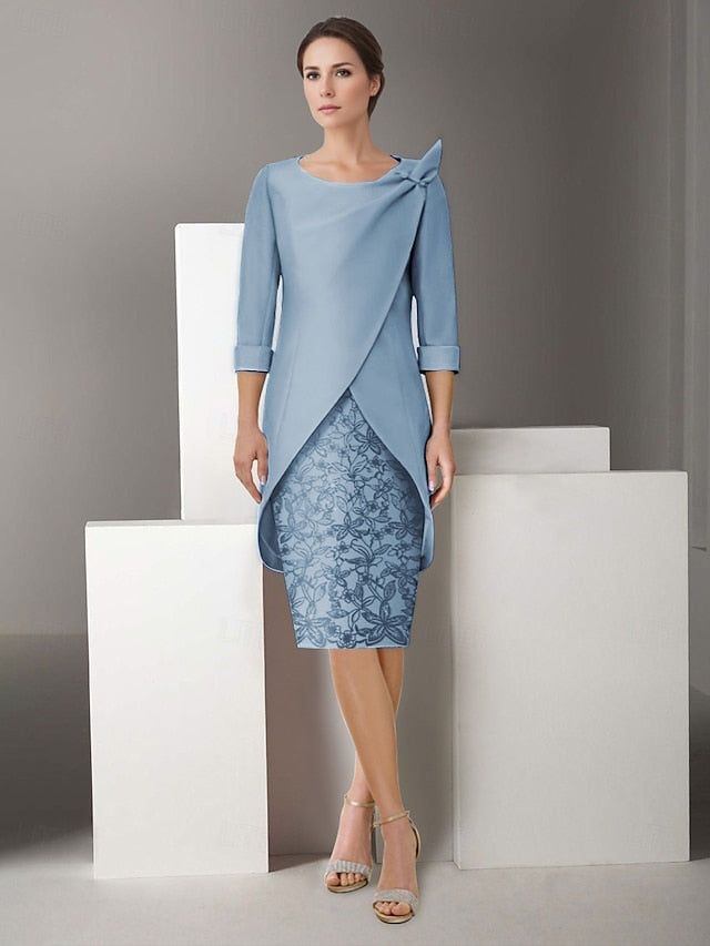 Sheath the of Piece Embroidered Mother Suit Two Dress Jacket FashionChic
