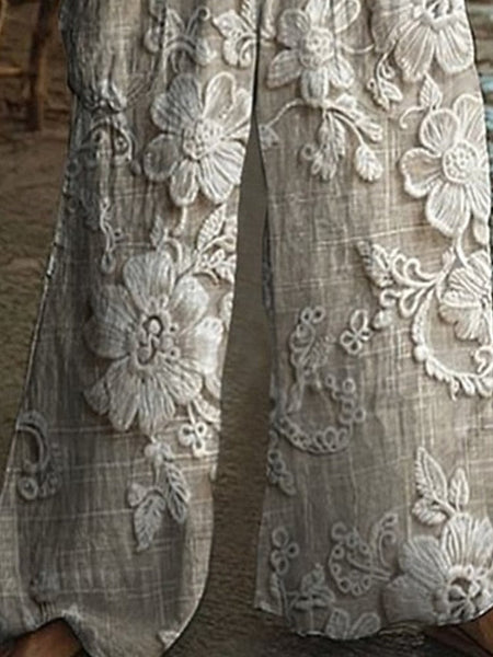 Women's Normal Jumpsuit Casual Floral Sleeveless Wide Leg FashionChic