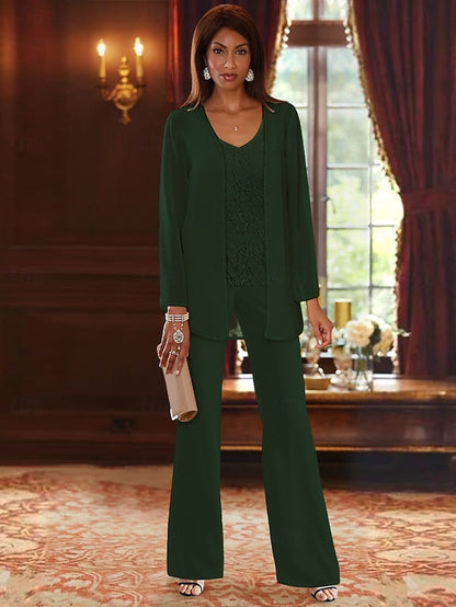 Wedding 3 Formal Beach Pantsuit Piece the Mother Bride of FashionChic