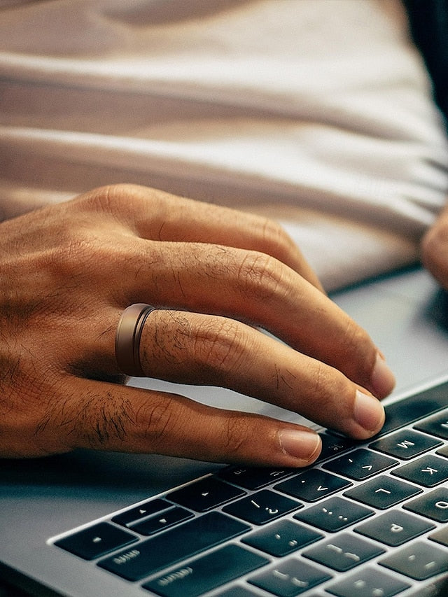 Ring Matte Black Comfortable Silicone Durable for Men – FashionChic