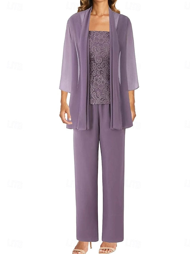 the Wedding of Elegant Simple Pantsuit Mother Bride Dress Guest FashionChic