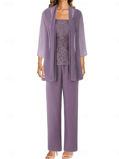 the Wedding of Elegant Simple Pantsuit Mother Bride Dress Guest FashionChic