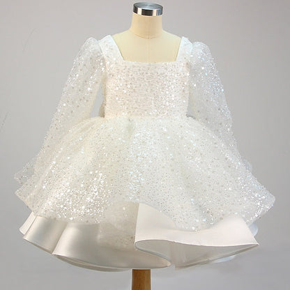 Sequin Kids Long Party Flower Girls' Girl Dress FashionChic