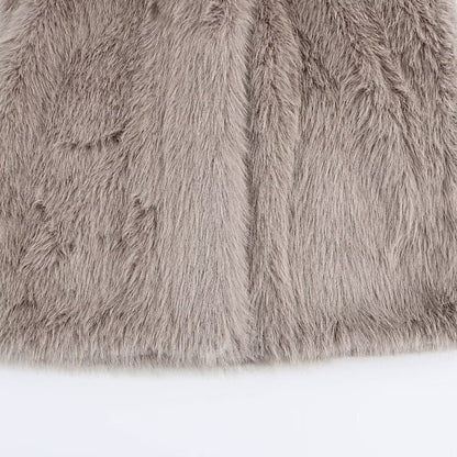 Comfortable Warm Coat Fur Women's Buttons Pocket Faux FashionChic