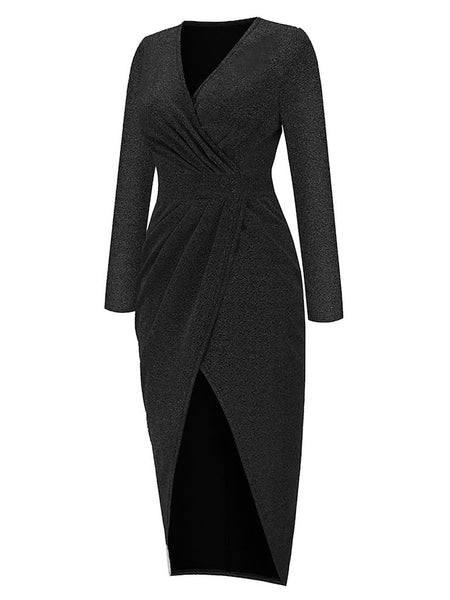 Women's Black Dress Party Dress Wedding Guest Dress Ruched
