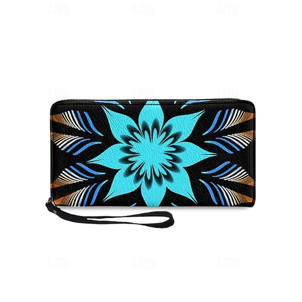 Floral Black Women's Wallet Faux White and Print – FashionChic