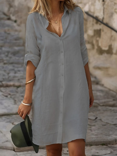 Women's Blue Black White Summer Spring Mini Dress Cotton