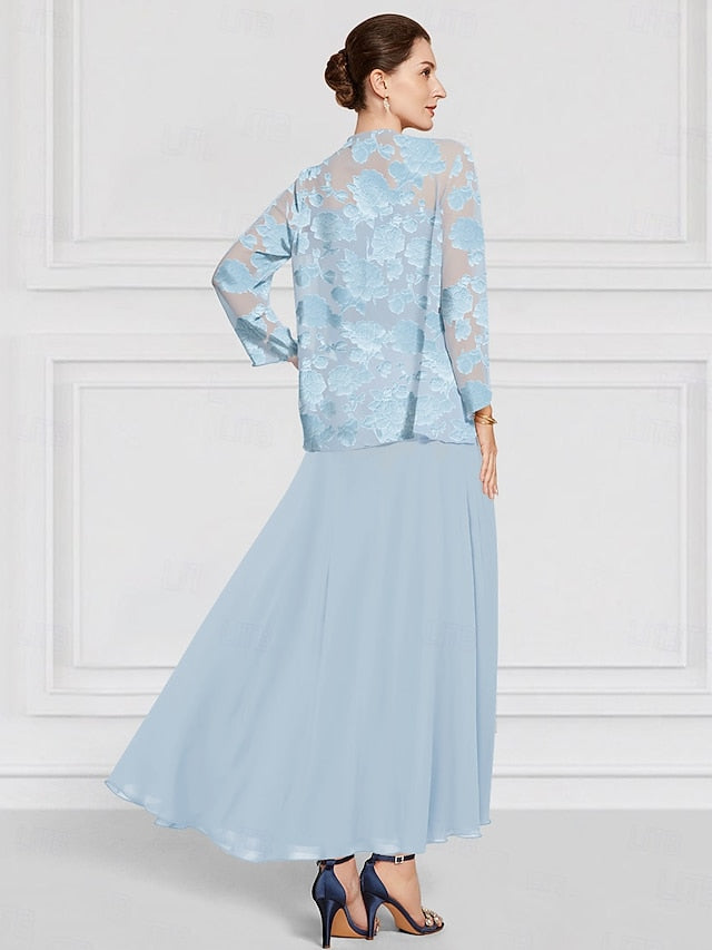 SkyBurnt Bride Lace Out A-Line the Piece of Floral Mother Two FashionChic