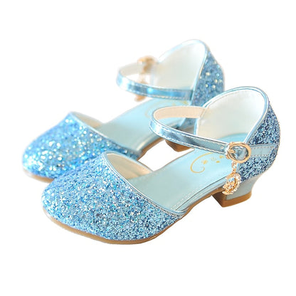 Little Princess Girls' Heels Glitters Party Rubber PU Shoes FashionChic