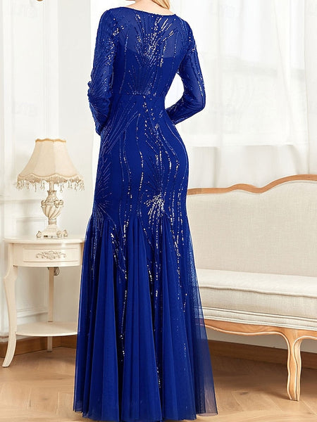 Crew Floor Mother Bride Elegant the Party Neck of Dress FashionChic