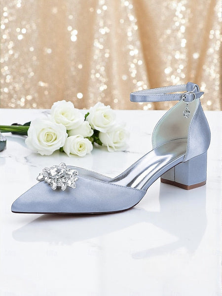 with Block Shoes Satin Burgundy Wedding Women's Heel FashionChic