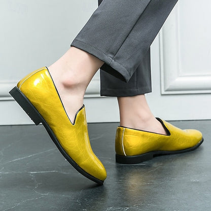 Slip-On Loafers Men's Metallic Shiny Gold – Fashionable FashionChic