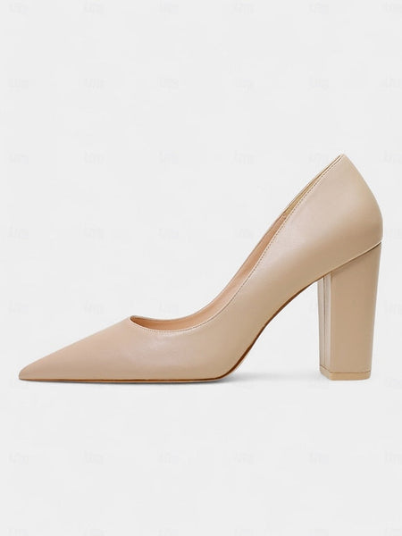 Classic Suede Women's Heel | Block Pointed High Heels Toe FashionChic