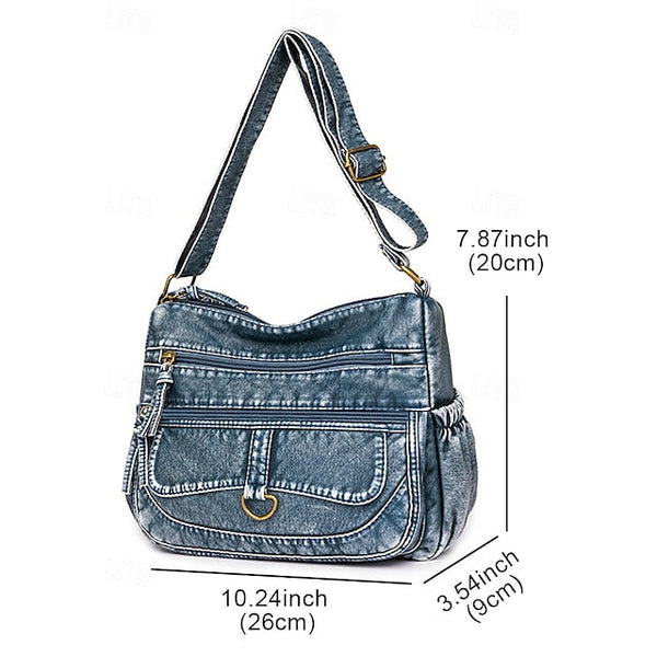 Crossbody Brown Vintage Women's Faux Bag with Leather FashionChic