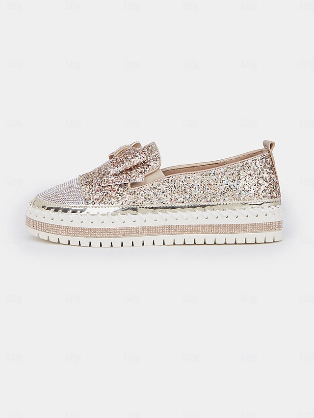 Women Loafers for Sparkling Rhinestone Slip-On – Glittery FashionChic