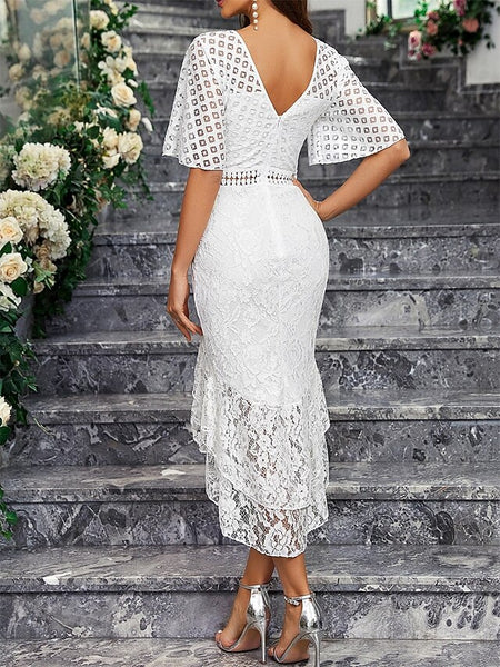 Dress Mother of the Bride Dress Elegant Party Simple Crew Neck