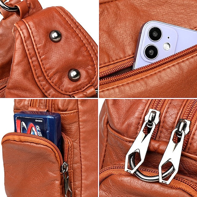 Boston Leather Handbag Shoulder Bag Women's Hobo PU FashionChic