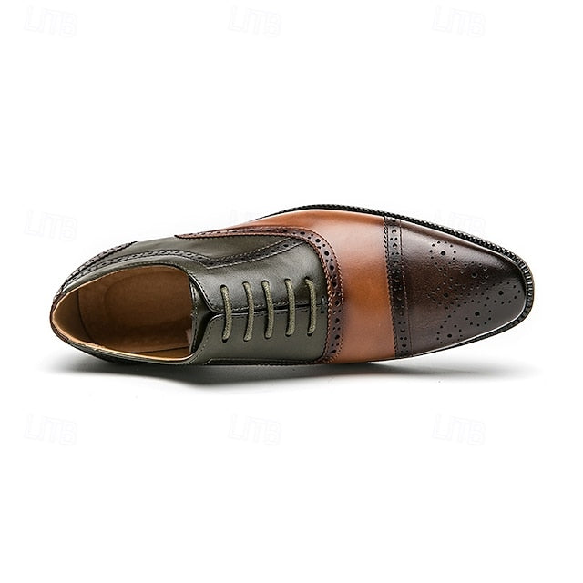 Black – Wingtip Brown Leather Oxford Faux Men's and Shoes FashionChic