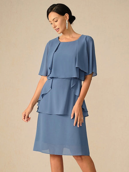 Women's Wedding Guest Cocktail Dress Ruffle  Elegant