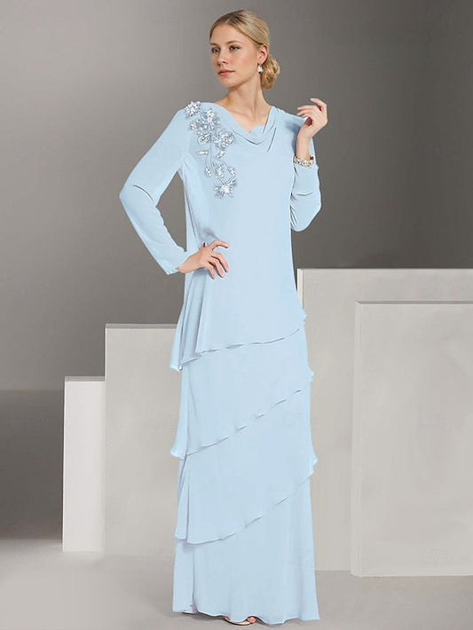 Jacket Dress of Ruffles Sleeve the Mother Long Lace Bride with FashionChic
