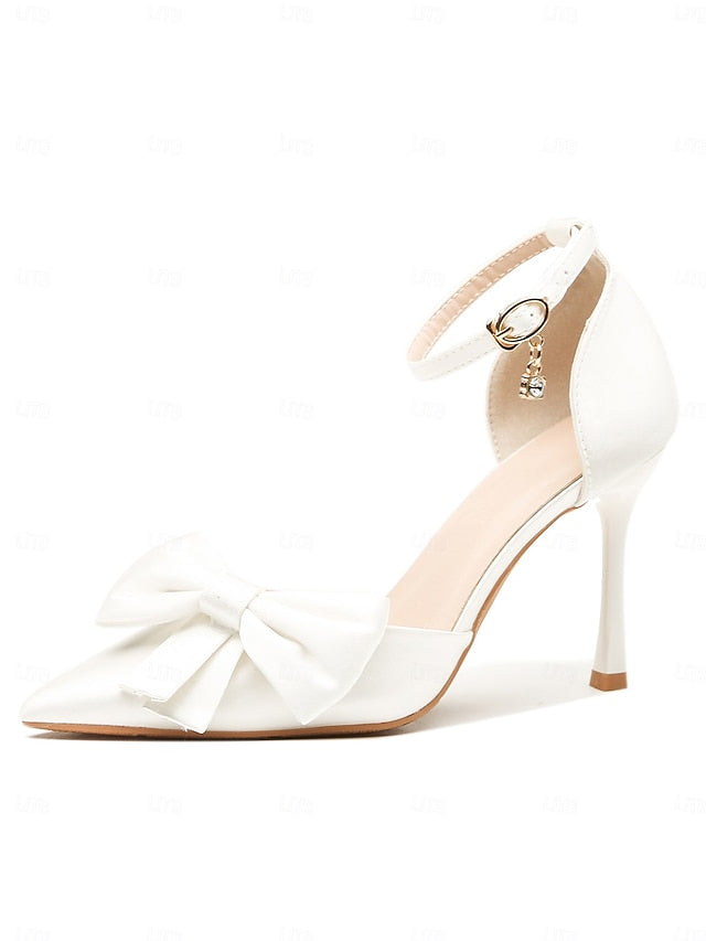 Ankle Strap – Champagne Pointed Pumps Women's Classy Bow FashionChic