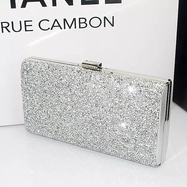 Silver Women's Glitter Clutch FashionChic