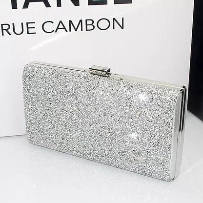 Silver Women's Glitter Clutch FashionChic