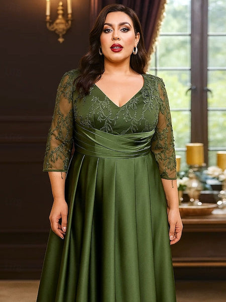 A-Line Floor Length Wedding Guest Dress Formal Dresses Flare FashionChic