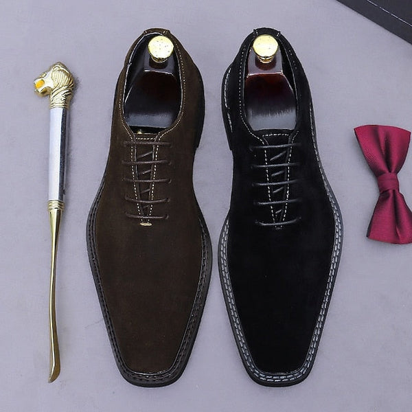 Oxford Dress Genuine Shoes Leather Suede Men's Cowhide - FashionChic