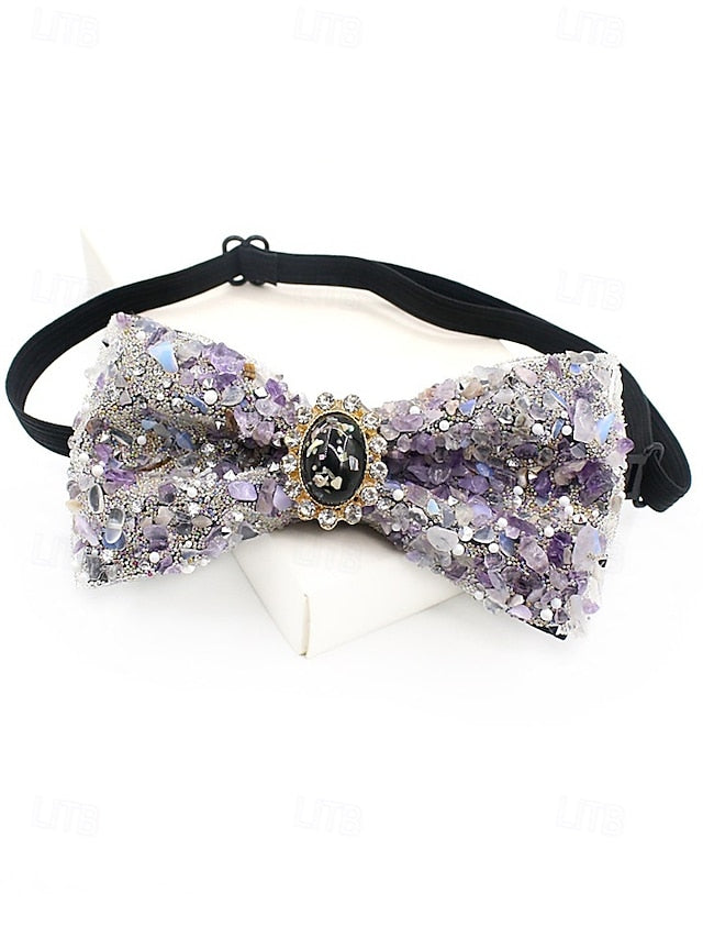 with Luxury Strap Men's – Tie Gemstone Adjustable Bow FashionChic