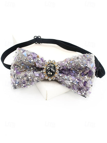 with Luxury Strap Men's – Tie Gemstone Adjustable Bow FashionChic