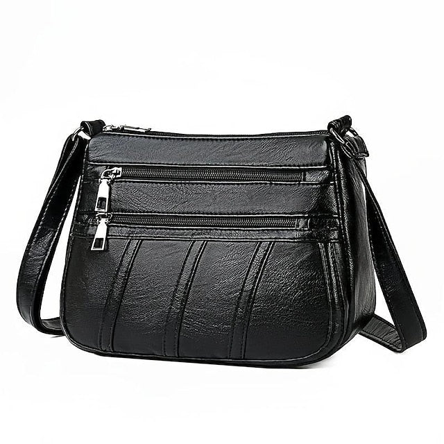 Faux Crossbody Black Bag Stylish Leather – Women's FashionChic