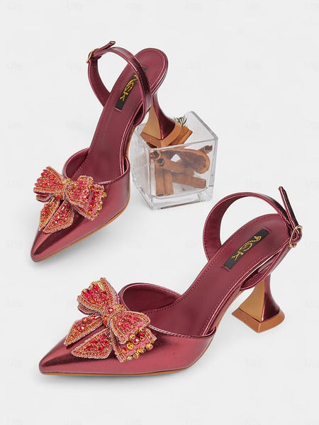 Pointed Metallic Slingback - High Gold Toe Pumps Women's FashionChic