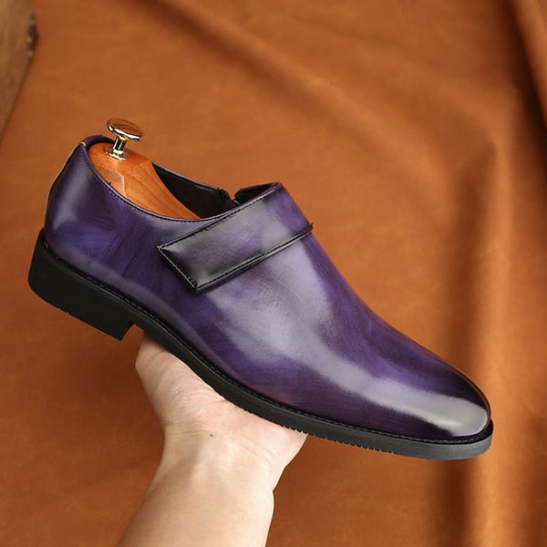 Dress Loafers Leather Brown Shoes Men's Business Slip-On FashionChic