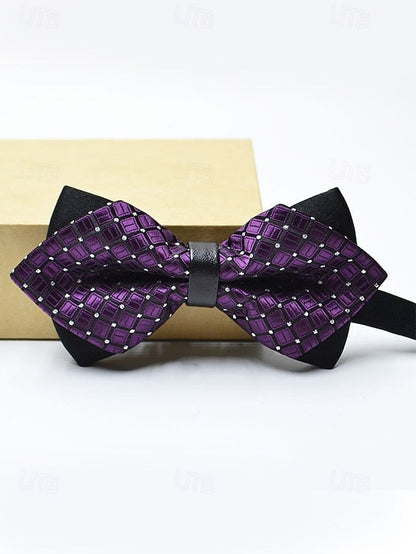 Geometric Bow with Christmas Pattern Tie Men's FashionChic