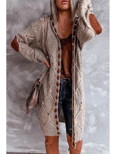 Women's Cardigan Vintage Streetwear Daily Geometric Cable FashionChic