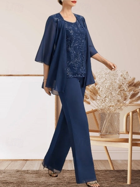 Piece Elegant Wedding 3 Dress Pantsuit of Mother Bride the Guest FashionChic