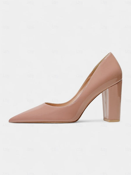 Classic Suede Women's Heel | Block Pointed High Heels Toe FashionChic