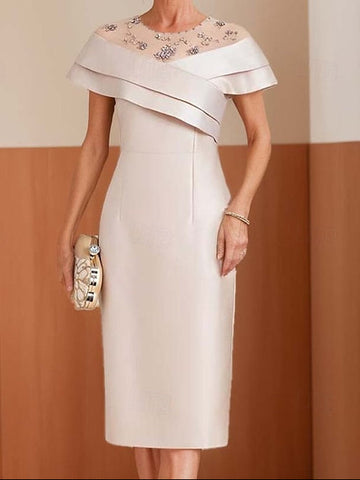 Simple of Crew Tea Bride Length Elegant Vintage the Dress Mother FashionChic