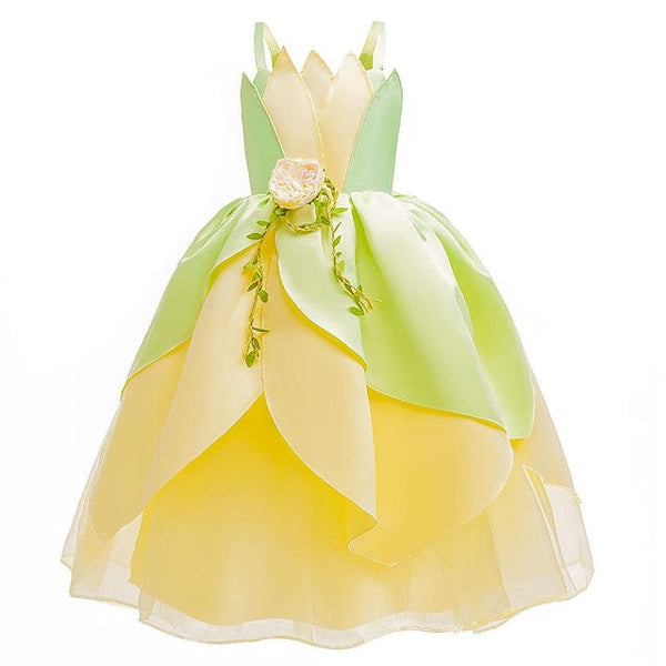 Girl Theme Fairytale Tiana Tinker Dress Bell Princess Flower FashionChic