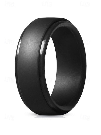 Ring Matte Black Comfortable Silicone Durable for Men – FashionChic