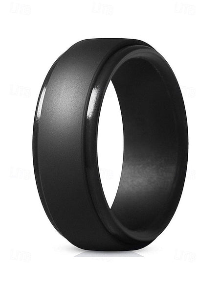 Ring Matte Black Comfortable Silicone Durable for Men – FashionChic